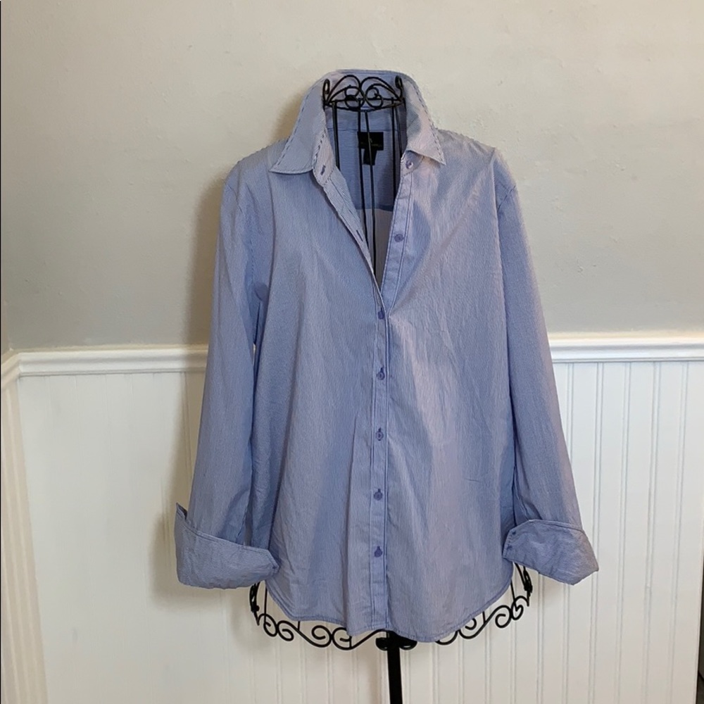 ♥️ Worthington Blue Pinstripe Long Sleeve Women’sL